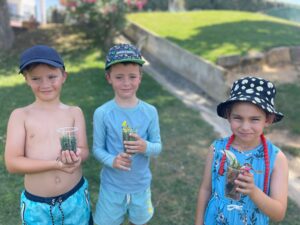 Enjoying the sun at summer camp